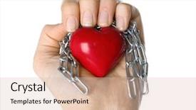  Presentation with interpersonal relationship - Presentation theme having interpersonal relationship - heart shape with metal chain background and a lemonade colored foreground