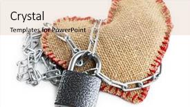  Presentation with interpersonal relationship - Audience pleasing PPT theme consisting of interpersonal relationship - heart shape with metal chain backdrop and a coral colored foreground
