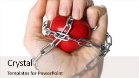  Presentation with interpersonal relationship - PPT layouts with interpersonal relationship - heart shape with metal chain background and a soft green colored foreground