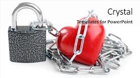  Presentation with interpersonal relationship - PPT theme enhanced with interpersonal relationship - heart shape with metal chain background and a white colored foreground