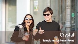  Presentation with walking young wild jaguar - Audience pleasing presentation design consisting of interpersonal relationship - image of happy young lady backdrop and a tawny brown colored foreground