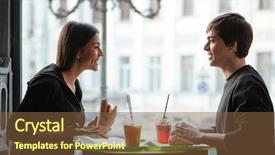  Presentation with smiling paramedic sitting in ambulance - Presentation theme consisting of interpersonal relationship - image of smiling young man background and a tawny brown colored foreground
