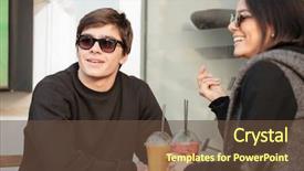  Presentation with lady - Presentation consisting of interpersonal relationship - picture of cheerful young lady background and a tawny brown colored foreground