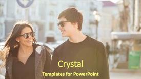  Presentation with walking - Audience pleasing presentation theme consisting of interpersonal relationship - picture of cheerful young woman backdrop and a tawny brown colored foreground