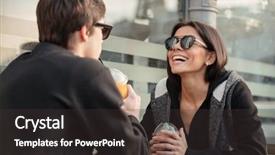  Presentation with buddhas picture - Cool new PPT layouts with interpersonal relationship - picture of laughing young lady backdrop and a dark gray colored foreground