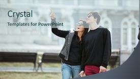  Presentation with walking young wild jaguar - Cool new PPT theme with interpersonal relationship - picture of pretty young lady backdrop and a sky blue colored foreground