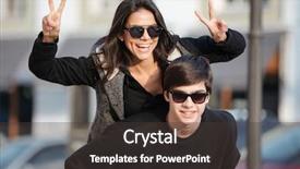  Presentation with sad woman walking - Presentation theme consisting of interpersonal relationship - picture of young cheerful woman background and a dark gray colored foreground