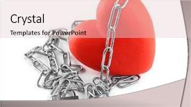  Presentation with interpersonal relationship - Amazing PPT layouts having interpersonal relationship - red heart with metal chain backdrop and a lemonade colored foreground