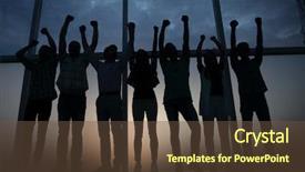  Presentation with small business growth and profit - Presentation enhanced with interplay - full growth happy business team background and a  colored foreground