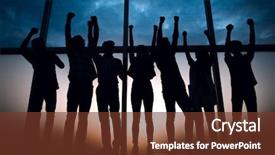  Presentation with business growth success biblical principles - Beautiful presentation theme featuring interplay - full growth happy business team backdrop and a tawny brown colored foreground