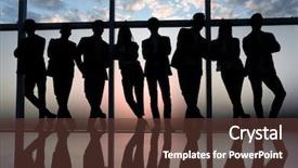  Presentation with next - Audience pleasing slide deck consisting of interplay - silhouette of a business team backdrop and a tawny brown colored foreground