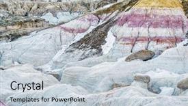  Presentation with erosion - Colorful slide deck enhanced with interpretation - clay and sandstone erosion geological backdrop and a lemonade colored foreground