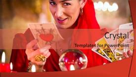  Presentation with esoteric - Presentation theme with interpretation - fortuneteller with tarot cards background and a red colored foreground