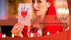  Presentation with esoteric - Cool new theme with interpretation - fortuneteller with tarot cards backdrop and a red colored foreground