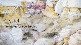  Presentation with erosion - Amazing PPT theme having interpretation - hoodoos clay and sandstone erosion backdrop and a soft green colored foreground