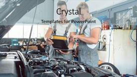  Presentation with interpreting - Audience pleasing presentation theme consisting of interpreting engine error code backdrop and a light blue colored foreground