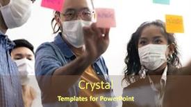  Presentation with reopen - Slide set enhanced with interracial-asian-business-team-brainstorming background and a tawny brown colored foreground