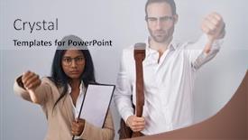  Presentation with glasses - Presentation theme enhanced with interracial-business-couple-wearing-glasses background and a light gray colored foreground
