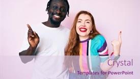  Presentation with clothes - Slide deck with interracial-couple-wearing-casual-clothes background and a lemonade colored foreground