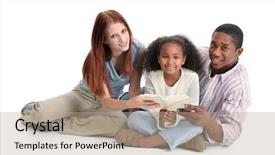  Presentation with christian family - Presentation theme consisting of interracial family mom dad daughter background and a mint green colored foreground