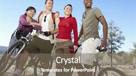  Presentation with low angle view of fictitious - PPT theme consisting of interracial people - low angle view of four background and a violet colored foreground