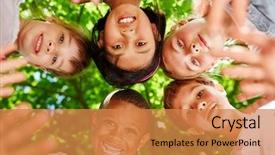  Presentation with circle - Theme featuring circle as motivation und integration background and a gold colored foreground