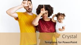  Presentation with black family - Presentation design consisting of interracial-young-family-of-black background and a yellow colored foreground