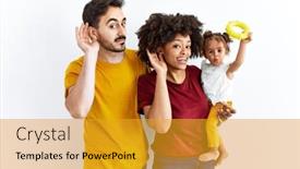  Presentation with black father - Presentation featuring interracial-young-family-of-black background and a gold colored foreground