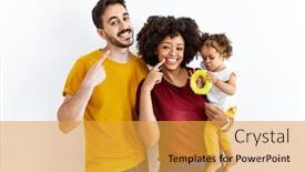  Presentation with black family - Presentation design enhanced with interracial-young-family-of-black background and a gold colored foreground