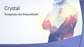  Presentation with interrogation - PPT layouts consisting of interrogation - businessman standing and thinking background and a sky blue colored foreground