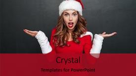  Presentation with christmas saferty - Amazing slides having interrogation - interrogative christmas woman looking backdrop and a crimson colored foreground