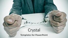  Presentation with interrogation - Amazing PPT theme having interrogation - man wearing a suit sitting backdrop and a light gray colored foreground