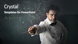  Presentation with teacher - Slide deck enhanced with interrogation - severe teacher background and a dark gray colored foreground