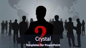  Presentation with interrogation - PPT theme enhanced with interrogation - silhouette of a group background and a wine colored foreground