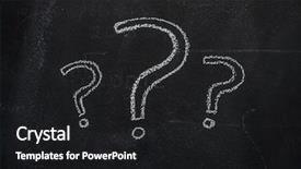  Presentation with interrogation - Theme consisting of interrogation - three white question mark drawn background and a dark gray colored foreground