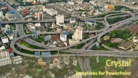  Presentation with highways - Theme featuring highways of a city background and a tawny brown colored foreground