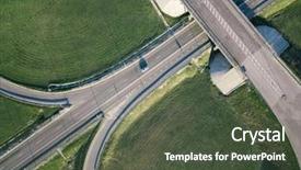  Presentation with road intersection - Slide deck enhanced with road junction highway intersection summer background and a tawny brown colored foreground