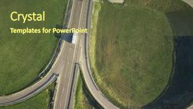  Presentation with road intersection - Amazing PPT theme having road junction highway intersection summer backdrop and a tawny brown colored foreground