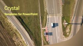  Presentation with road intersection - Beautiful presentation featuring road junction highway intersection summer backdrop and a tawny brown colored foreground