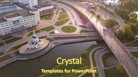  Presentation with intersection - Cool new PPT theme with intersections - aerial of city highway intersection backdrop and a tawny brown colored foreground