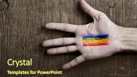  Presentation with rainbow flag - Beautiful PPT layouts featuring intersex - closeup of a young caucasian backdrop and a tawny brown colored foreground