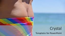  Presentation with rainbow flag - Beautiful presentation featuring intersex - closeup of a young caucasian backdrop and a light blue colored foreground