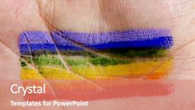  Presentation with rainbow flag - Theme featuring intersex - closeup of the palm background and a coral colored foreground