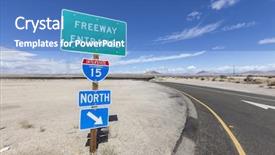  Presentation with ramp - PPT theme with interstate 15 on ramp sign background and a  colored foreground