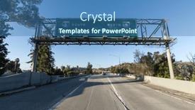  Presentation with interstate freeway - Slides enhanced with interstate-5-freeway-sign and a ocean colored foreground
