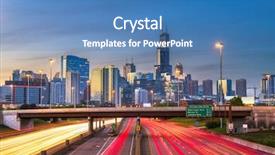  Presentation with chicago skyline - PPT theme consisting of chicago illinois usa downtown skyline background and a teal colored foreground