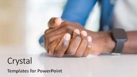  Presentation with cross and holding hands - Beautiful presentation featuring intertwine - close up of crossed hands backdrop and a  colored foreground