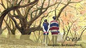  Presentation with old couple walking - PPT theme with intertwine - couple of young people walking background and a yellow colored foreground