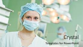  Presentation with cardiac nurse - Audience pleasing presentation consisting of interventional cardiology - portrait of surgeon nurse backdrop and a soft green colored foreground