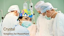  Presentation with cardiac surgery - Colorful presentation enhanced with interventional cardiology - team of surgeon in uniform backdrop and a lemonade colored foreground